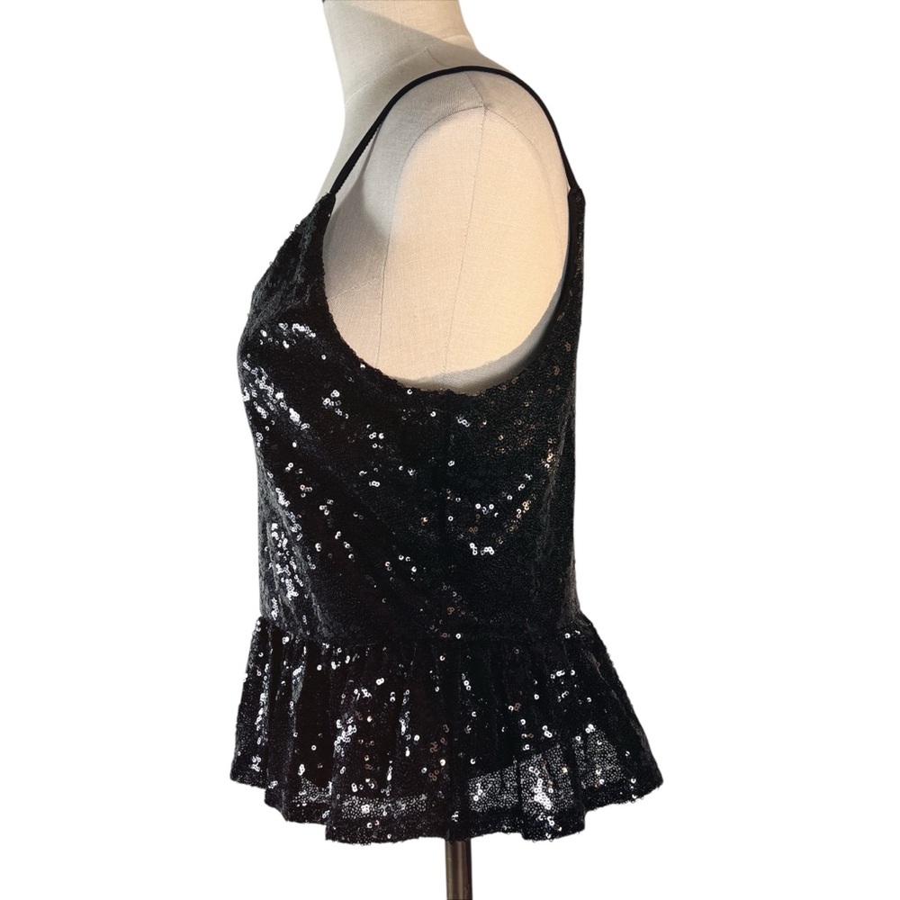 No Boundaries Sequin Peplum Top Size‎ L Witchy Whimsigoth Fairy Grunge Holiday - Picture 4 of 7